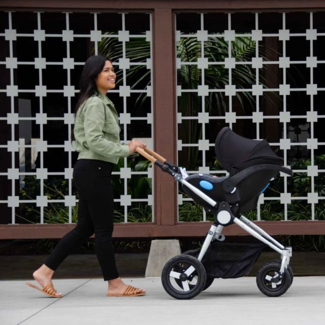 Clek Liing installed on a Bumbleride Stroller