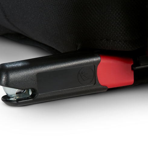Closeup of the Clek Olli booster seat LATCH connectors