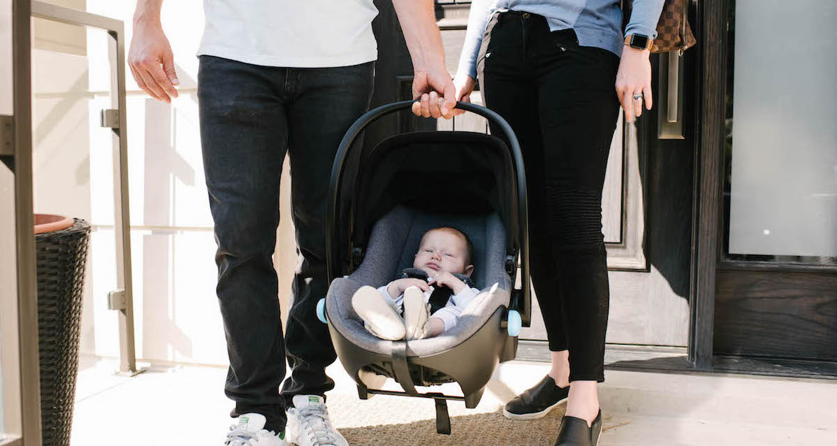 Newborn in shop a car seat