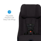 Black Foonf car seat with adjustable headrest and deep side wings on a white background  all-groups