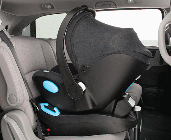 GIF demonstrating the 7 adjustable angles for the Clek Liing infant car seat