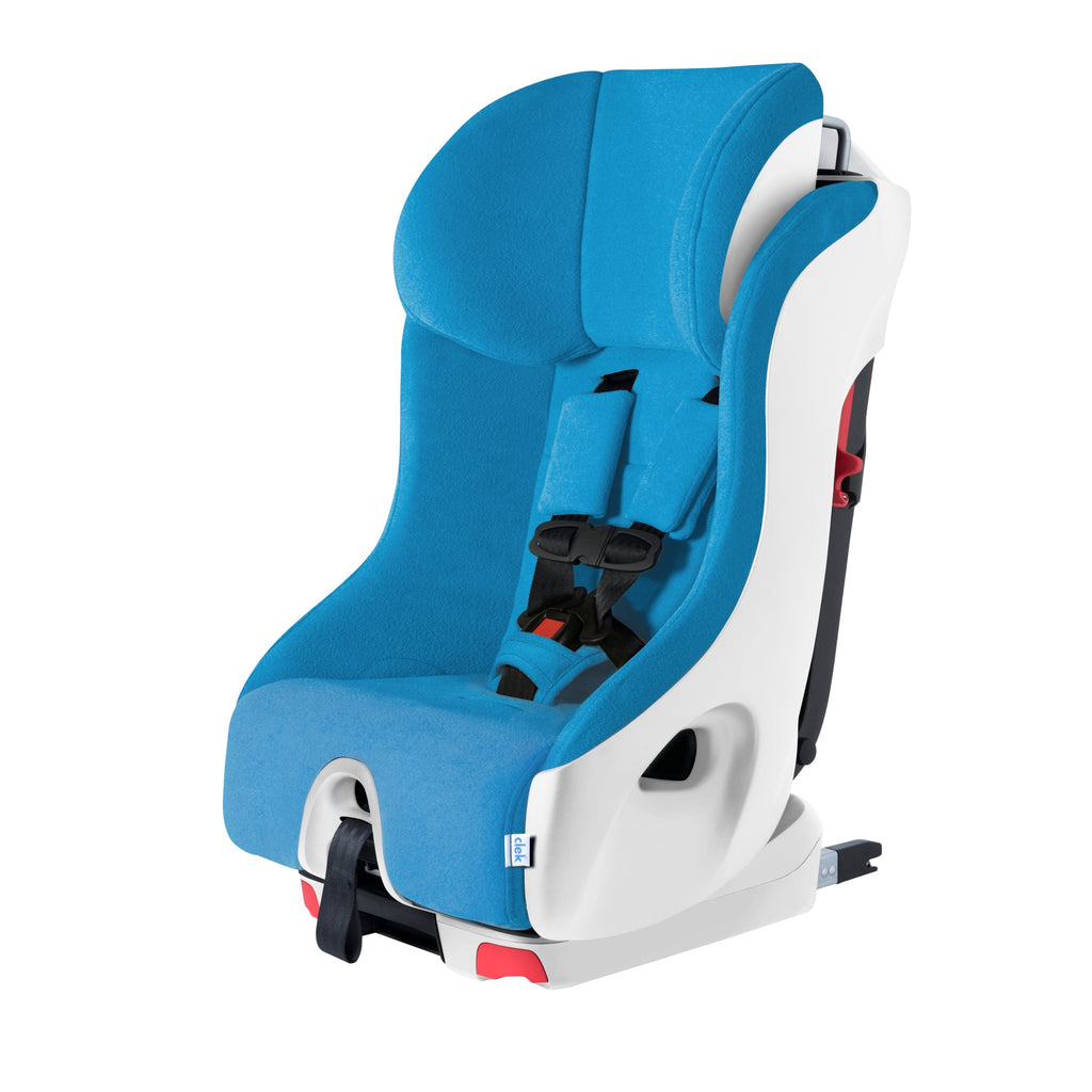 Clek Convertible Seat ten year blue (on white) foonf